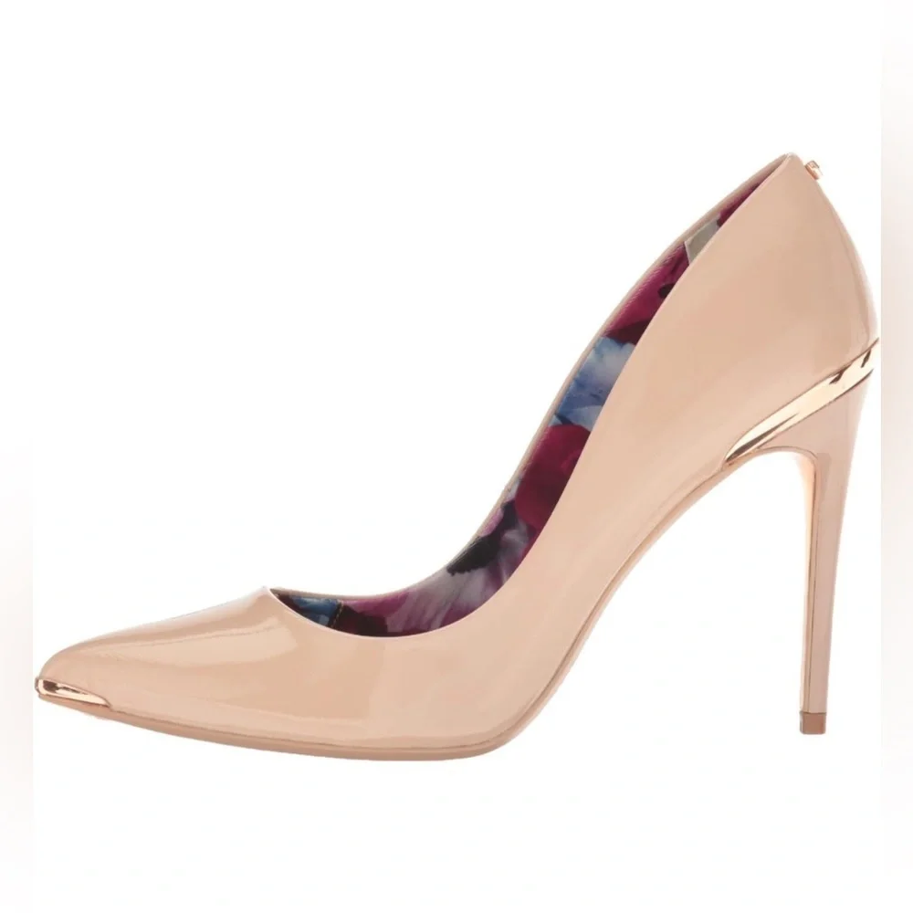 NEW Ted Baker Women's Kaawa Patent Leather Formal Shoe Nude 9.5